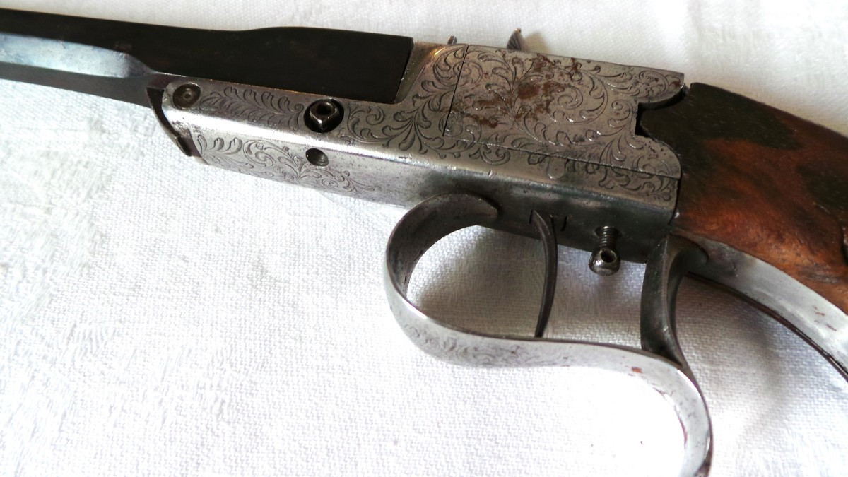 PISTOLET DE TIR SYSTEME GASTINE RENETTE - CAL 6 m/m- 1850-60 - II° EMPIRE-photo-4