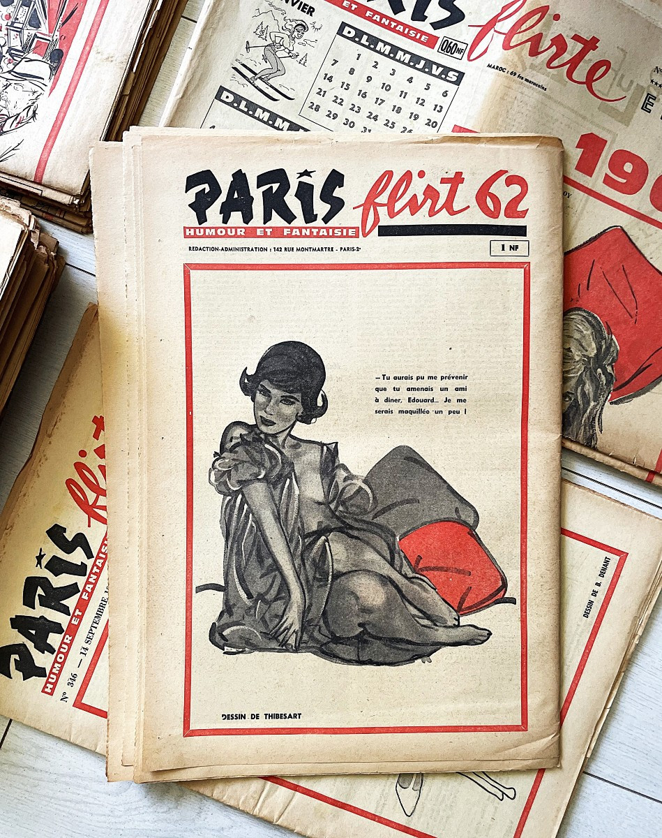 Lot Of 53 Copies Of The Magazine "paris Flirt" Humor & Fantasy - Year 1960 -photo-3