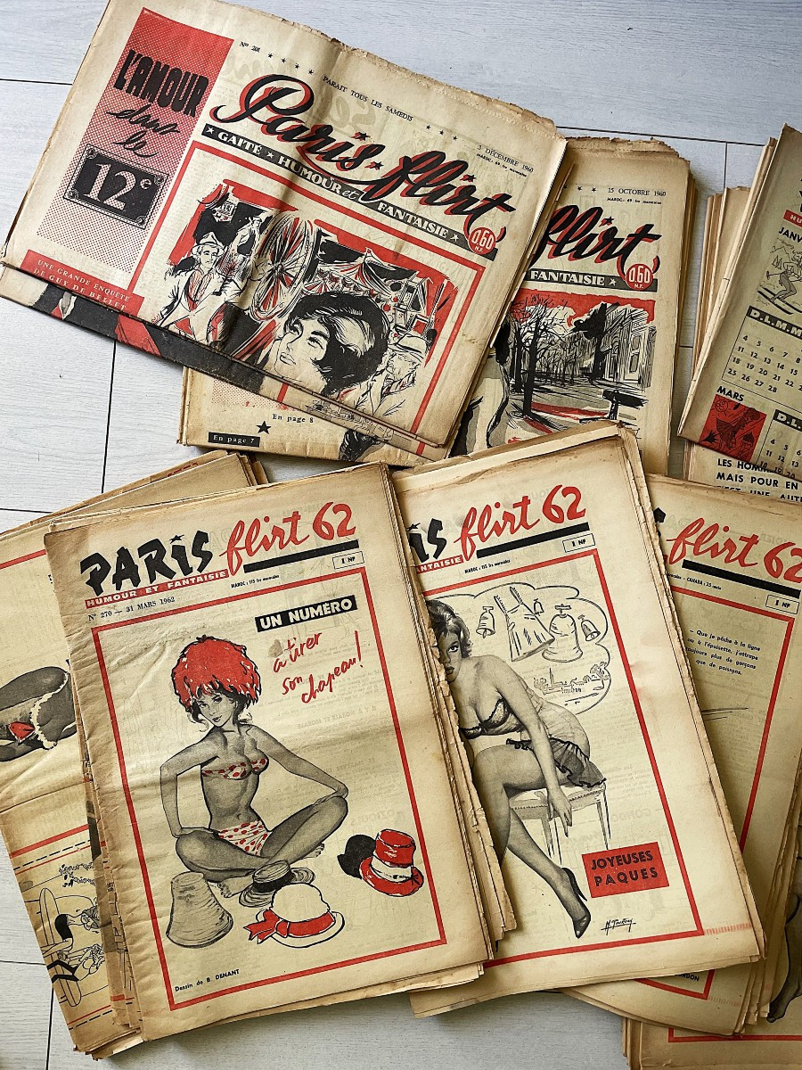 Lot Of 53 Copies Of The Magazine "paris Flirt" Humor & Fantasy - Year 1960 -photo-3