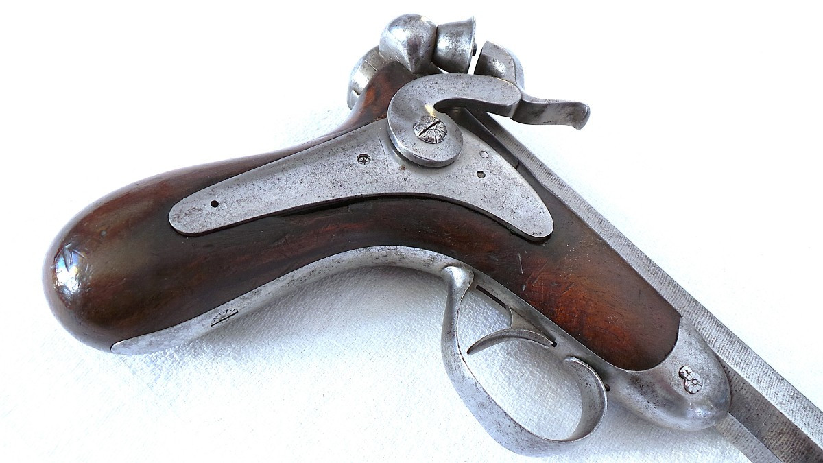 PISTOLET PROTOTYPE D ESSAI ATTRIBUE A " GUSTAVE DELVIGNE " -1848-1850 - XIX°-photo-6