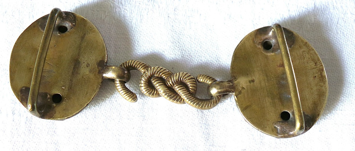 BOUCLE DE CEINTURON A DOUBLE PLATEAU D OFFICIER DES ZOUAVES - II° EMPIRE -  XIX°.-photo-1