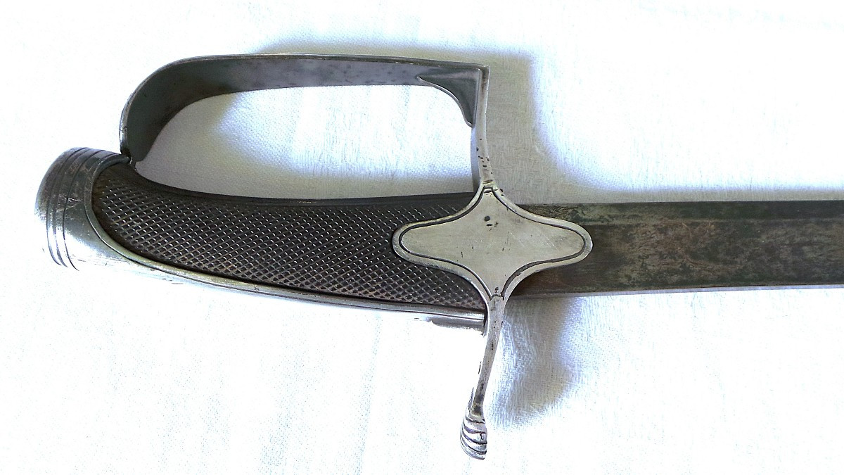 1 St Empire Silver Mounted Horse Hunter Officer's Saber - Second Coq Paris - France-photo-4