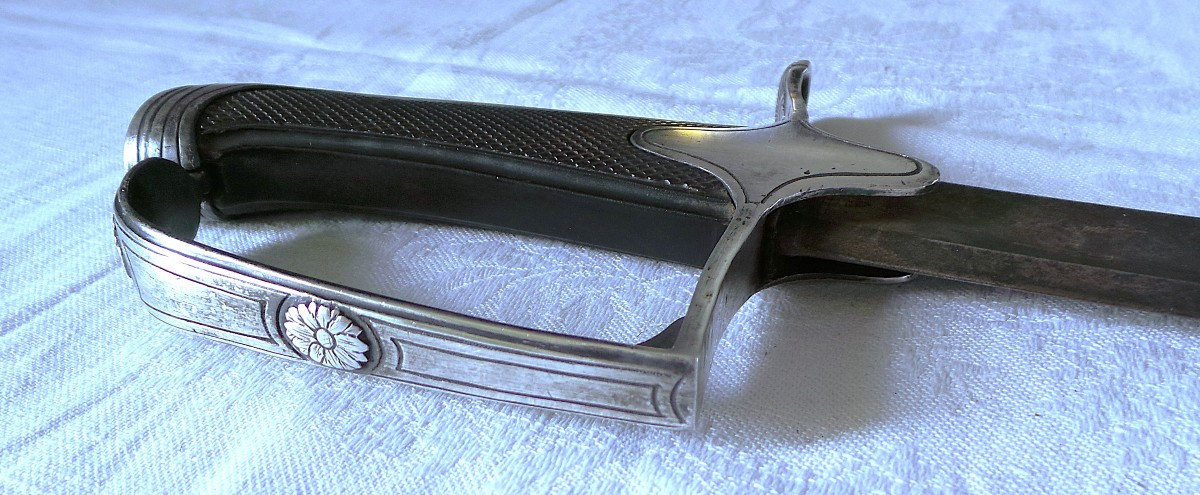 1 St Empire Silver Mounted Horse Hunter Officer's Saber - Second Coq Paris - France-photo-1