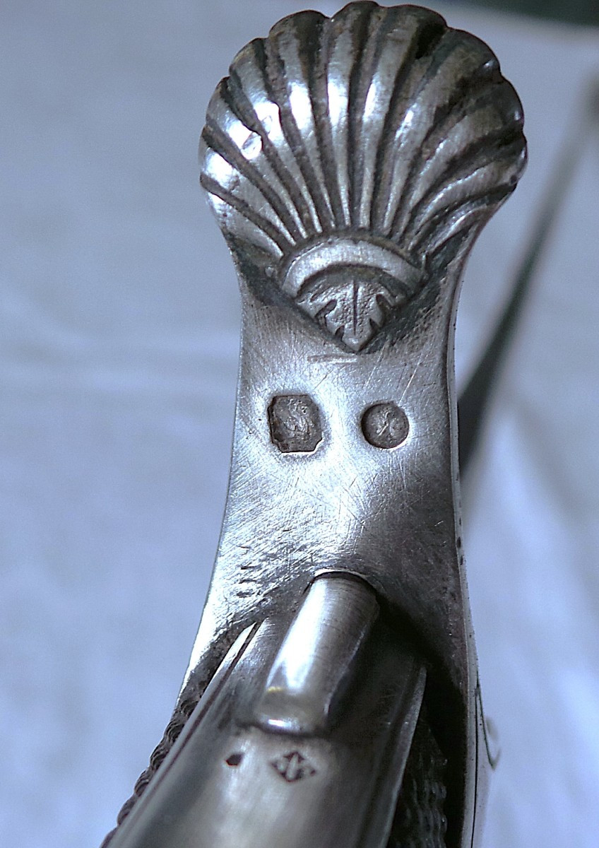 1 St Empire Silver Mounted Horse Hunter Officer's Saber - Second Coq Paris - France-photo-2