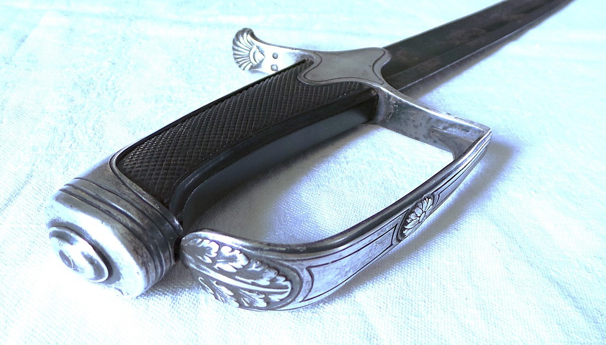 1 St Empire Silver Mounted Horse Hunter Officer's Saber - Second Coq Paris - France