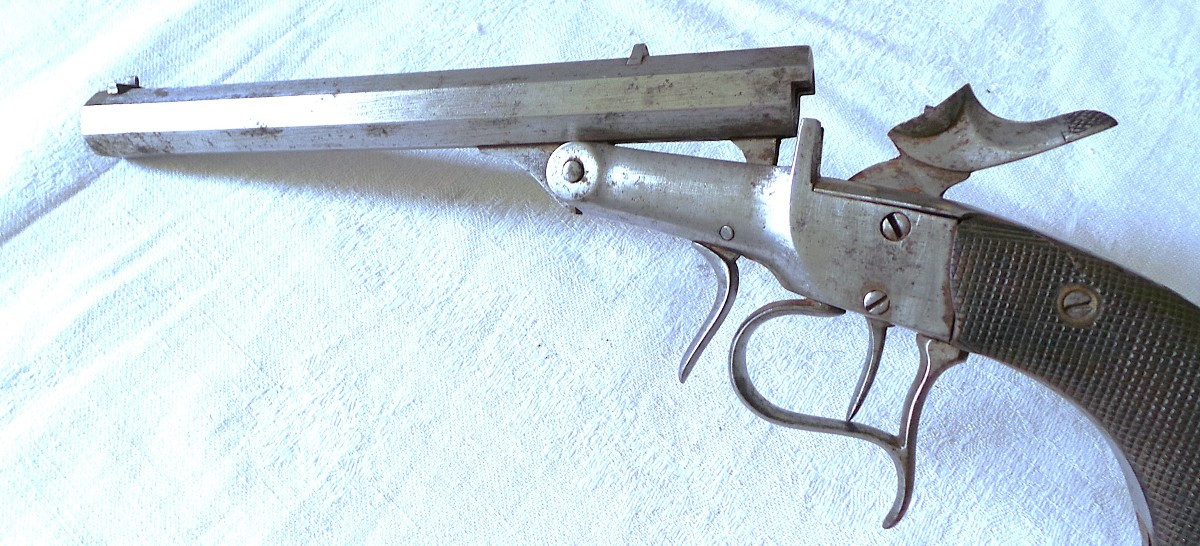 PISTOLET DE TIR DE SALON -BREVET " JOSEPH LECLERC " - XIX° -1886-photo-3