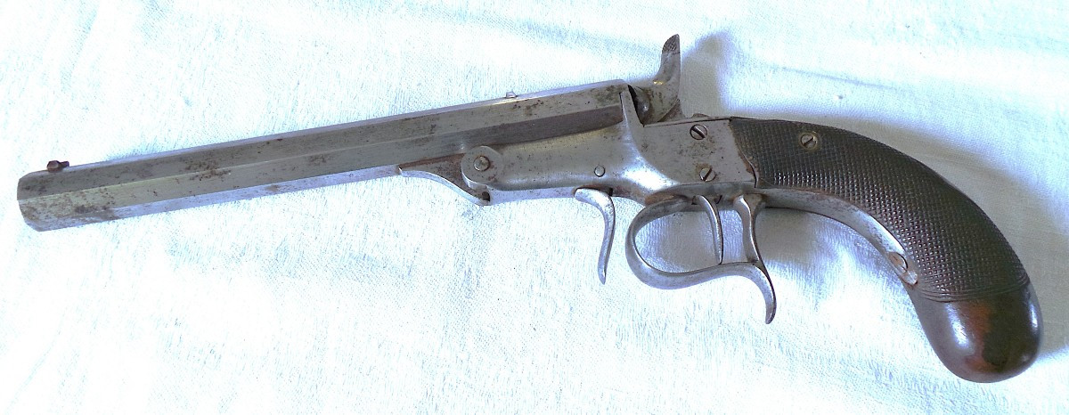 PISTOLET DE TIR DE SALON -BREVET " JOSEPH LECLERC " - XIX° -1886-photo-4