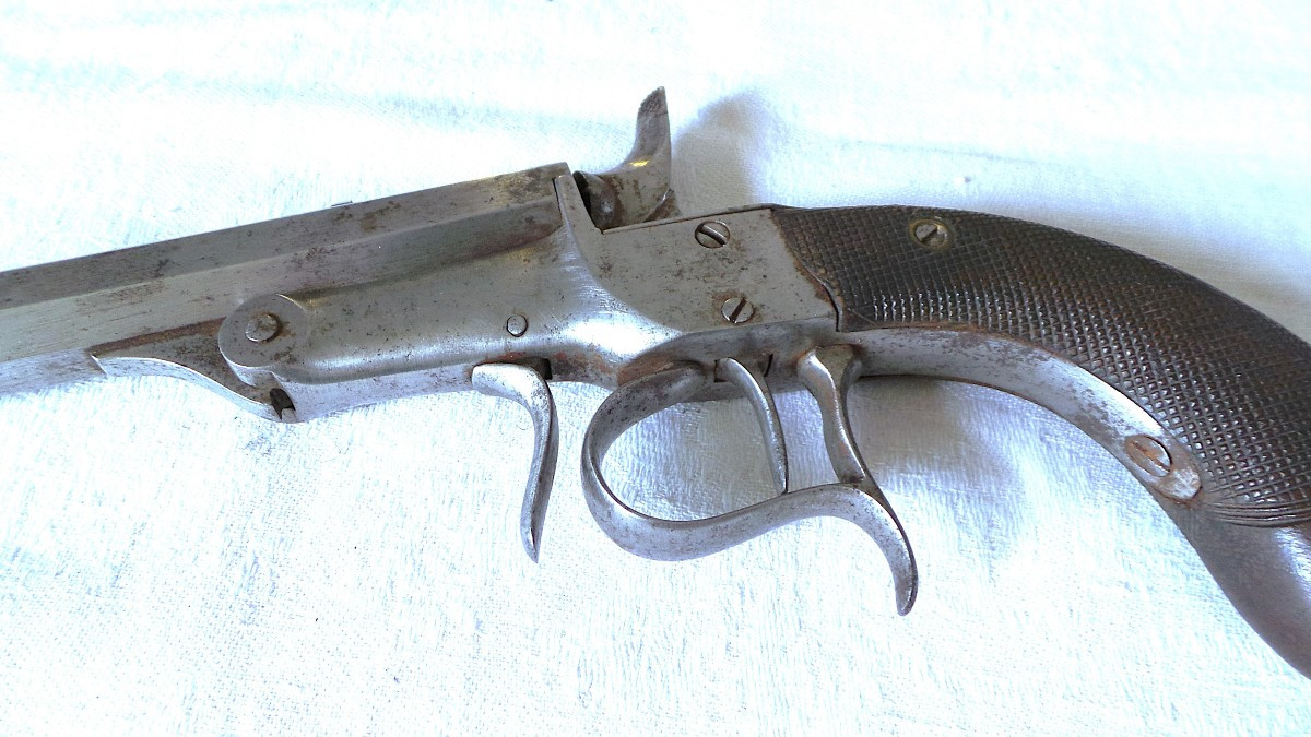 PISTOLET DE TIR DE SALON -BREVET " JOSEPH LECLERC " - XIX° -1886-photo-1