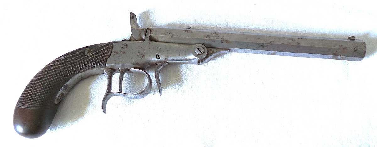 PISTOLET DE TIR DE SALON -BREVET " JOSEPH LECLERC " - XIX° -1886