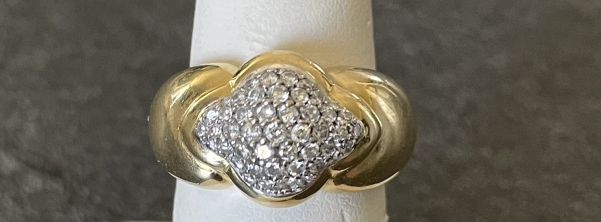 18k Gold Ring & 40 Diamonds - XX°- Eagle Head Poincon-