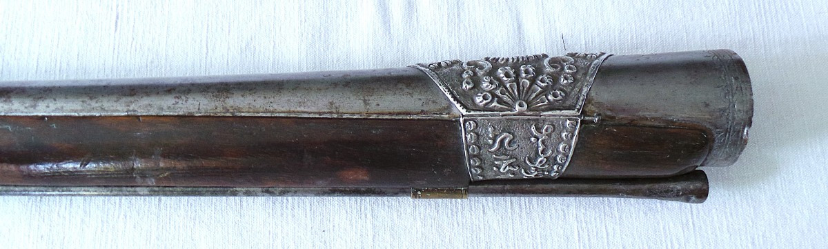 TROMBLON OTTOMAN A SILEX - PLATINE SIGNE " N . FRACHET " - XVIII°-photo-1