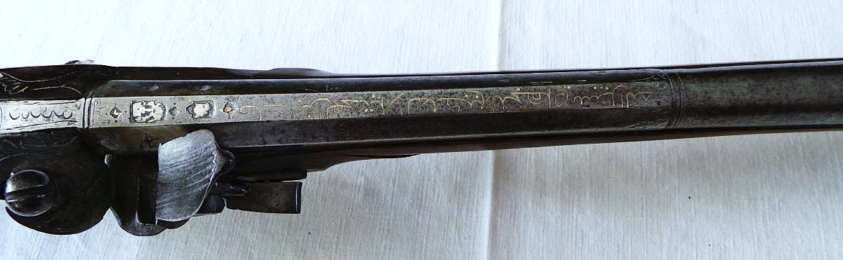TROMBLON OTTOMAN A SILEX - PLATINE SIGNE " N . FRACHET " - XVIII°-photo-3