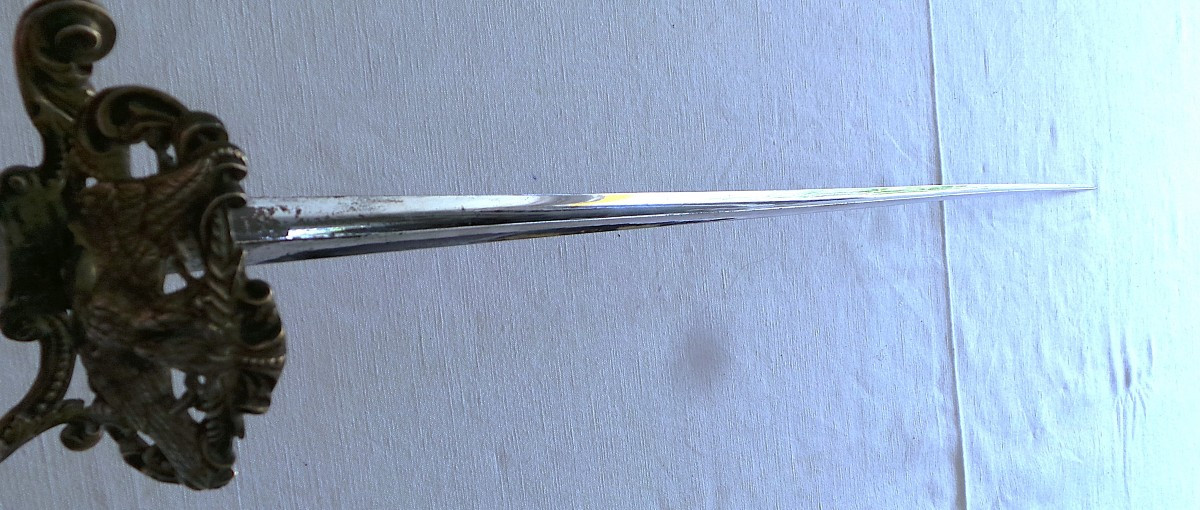 EPEE d OFFICIER A L AIGLE IMPERIAL AJOURE AVEC FOURREAU - II° EMPIRE - XIX°-photo-4