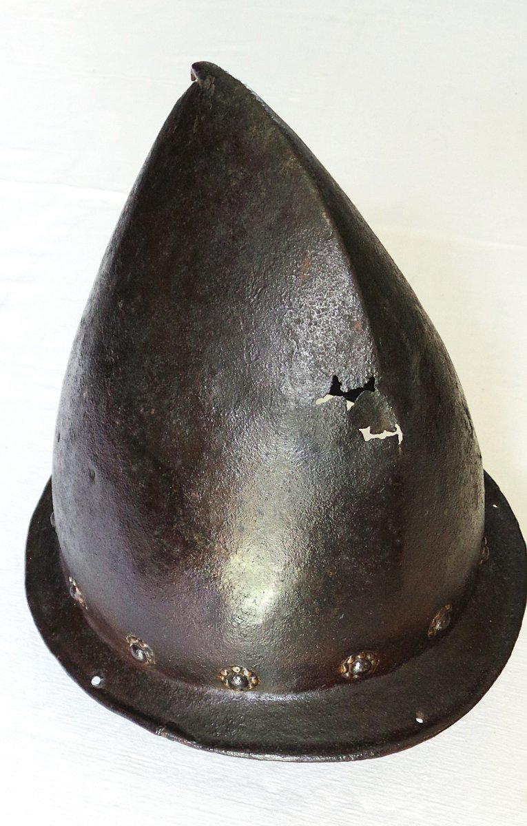 Cabasset A Petit Ergot De Fantassin d'Infanterie Ou De Piquet - Circa 1550 - XVI° Century-photo-1