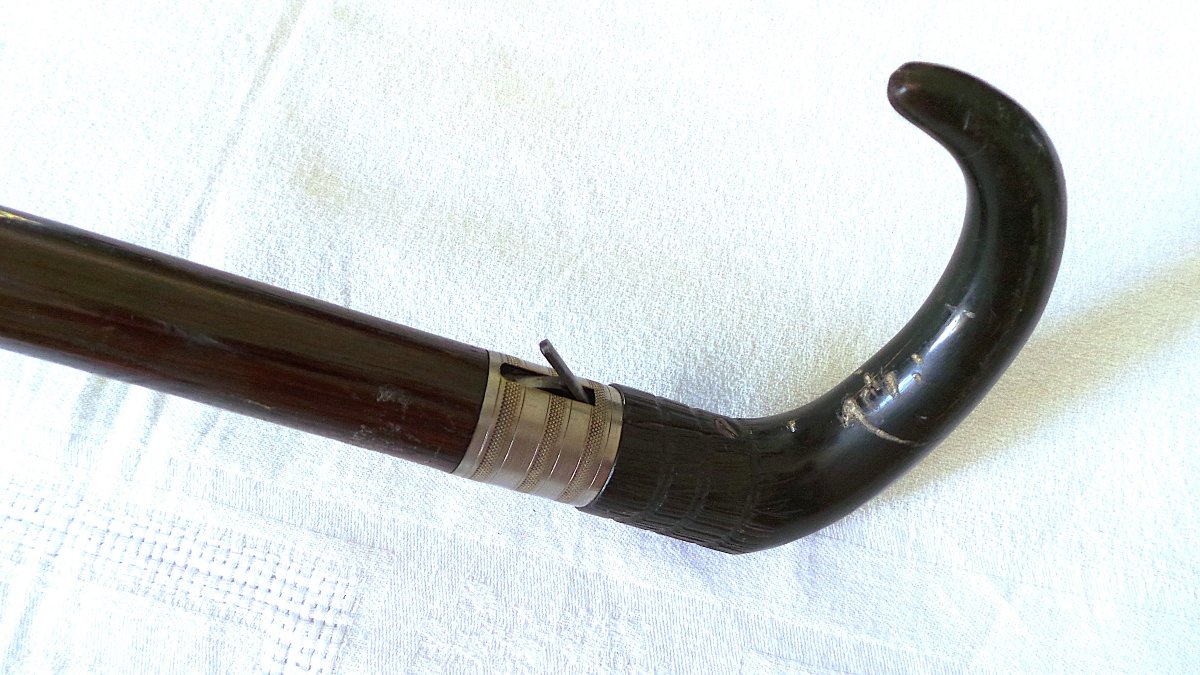 CANNE FUSIL  QUART DE TOUR -" J-C-DUMONTHIER " (1821-1881) CALIBRE 12MM-XIX°-photo-3