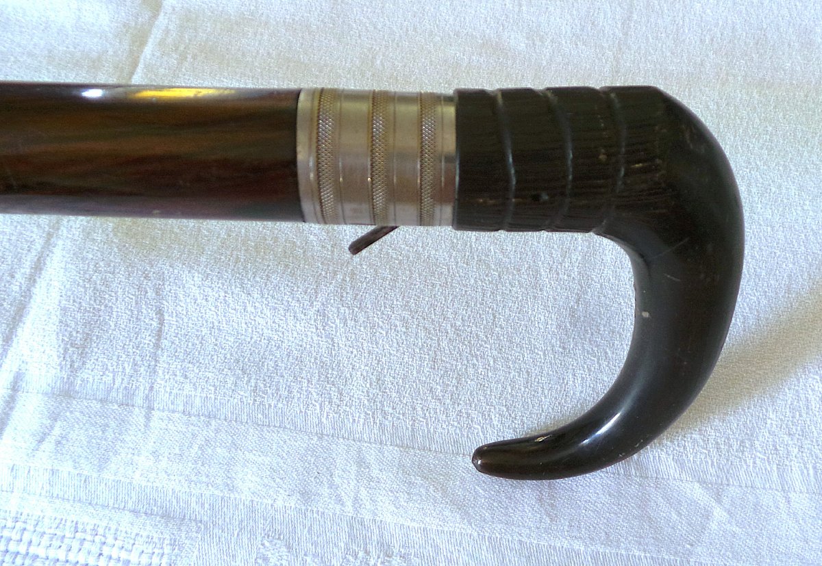 CANNE FUSIL  QUART DE TOUR -" J-C-DUMONTHIER " (1821-1881) CALIBRE 12MM-XIX°-photo-3
