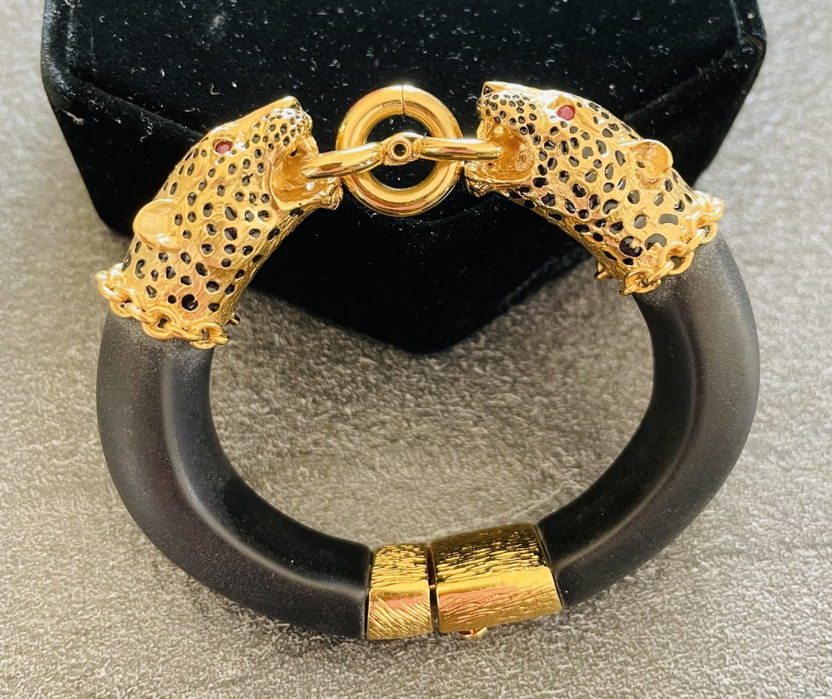 BRACELET  OUVRANT " THE DUCHESS OF WINDSOR PANTHER " -FRANKLIN MINT -1987- XX°-photo-2