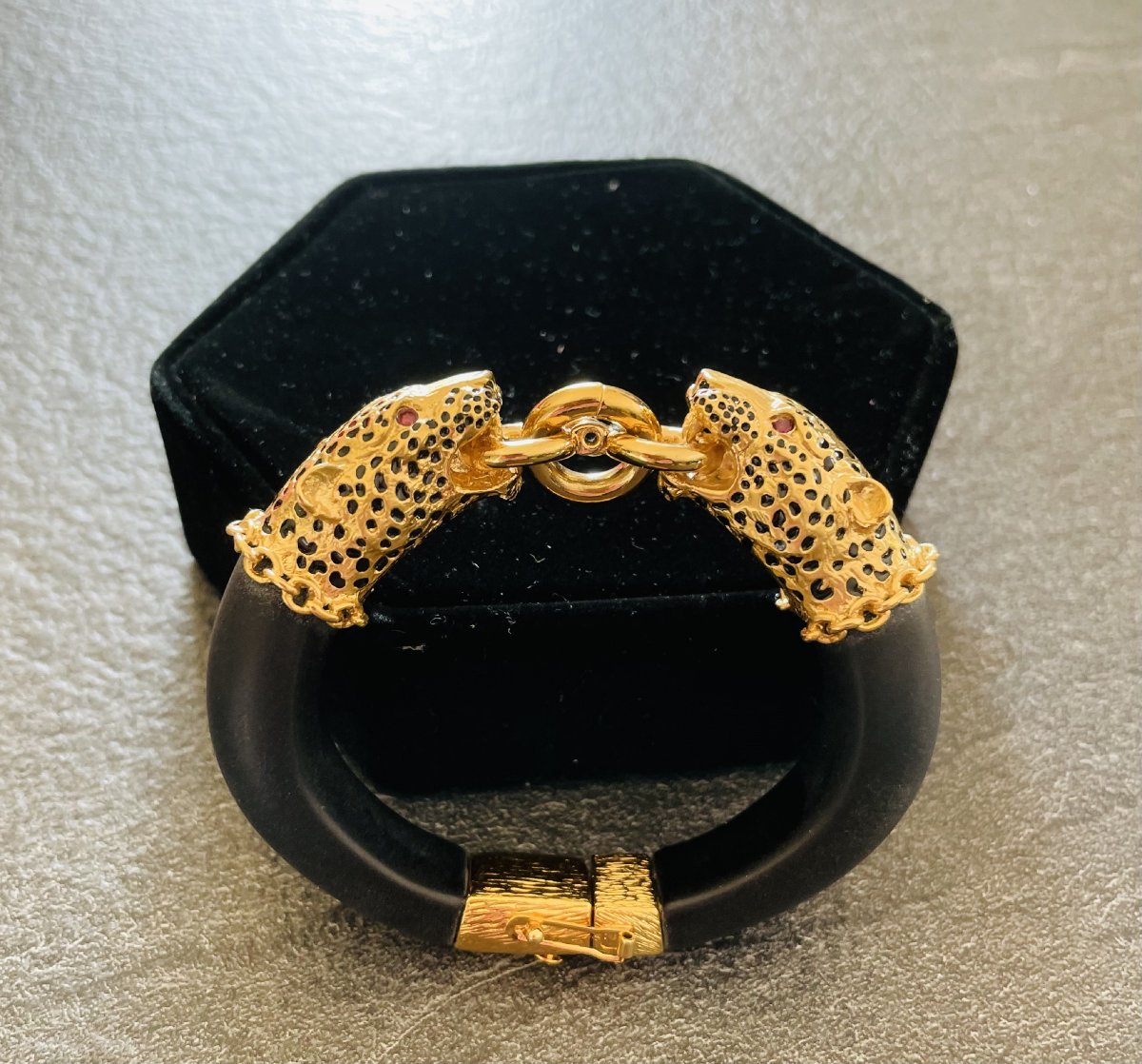 BRACELET  OUVRANT " THE DUCHESS OF WINDSOR PANTHER " -FRANKLIN MINT -1987- XX°-photo-4