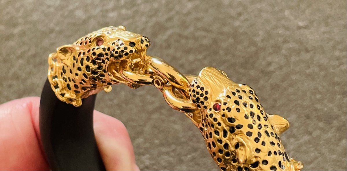 BRACELET  OUVRANT " THE DUCHESS OF WINDSOR PANTHER " -FRANKLIN MINT -1987- XX°-photo-3