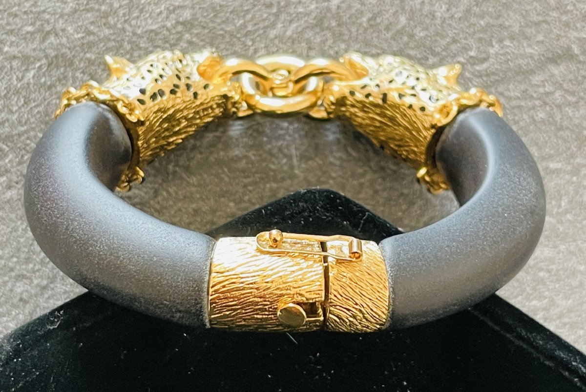 BRACELET  OUVRANT " THE DUCHESS OF WINDSOR PANTHER " -FRANKLIN MINT -1987- XX°-photo-5