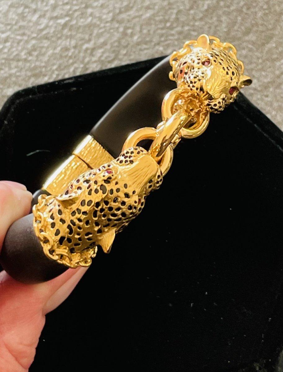 BRACELET  OUVRANT " THE DUCHESS OF WINDSOR PANTHER " -FRANKLIN MINT -1987- XX°-photo-6
