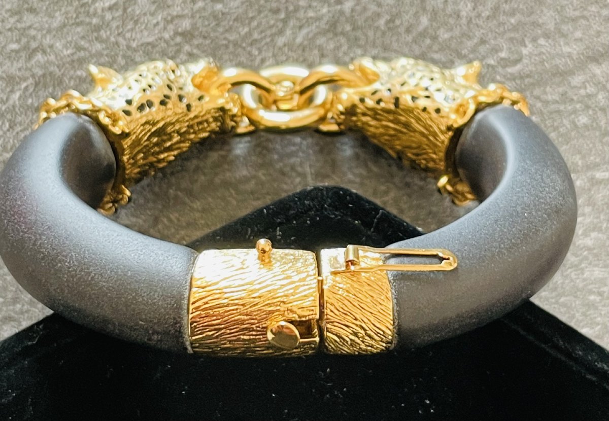 BRACELET  OUVRANT " THE DUCHESS OF WINDSOR PANTHER " -FRANKLIN MINT -1987- XX°-photo-7
