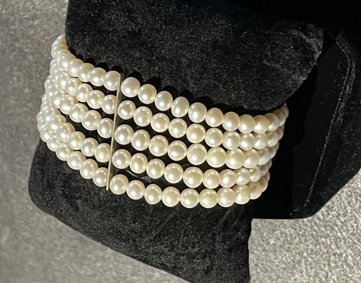 BRACELET DE 170 PERLES D EAU DOUCE SUR 5 RANGS - XX°-photo-2