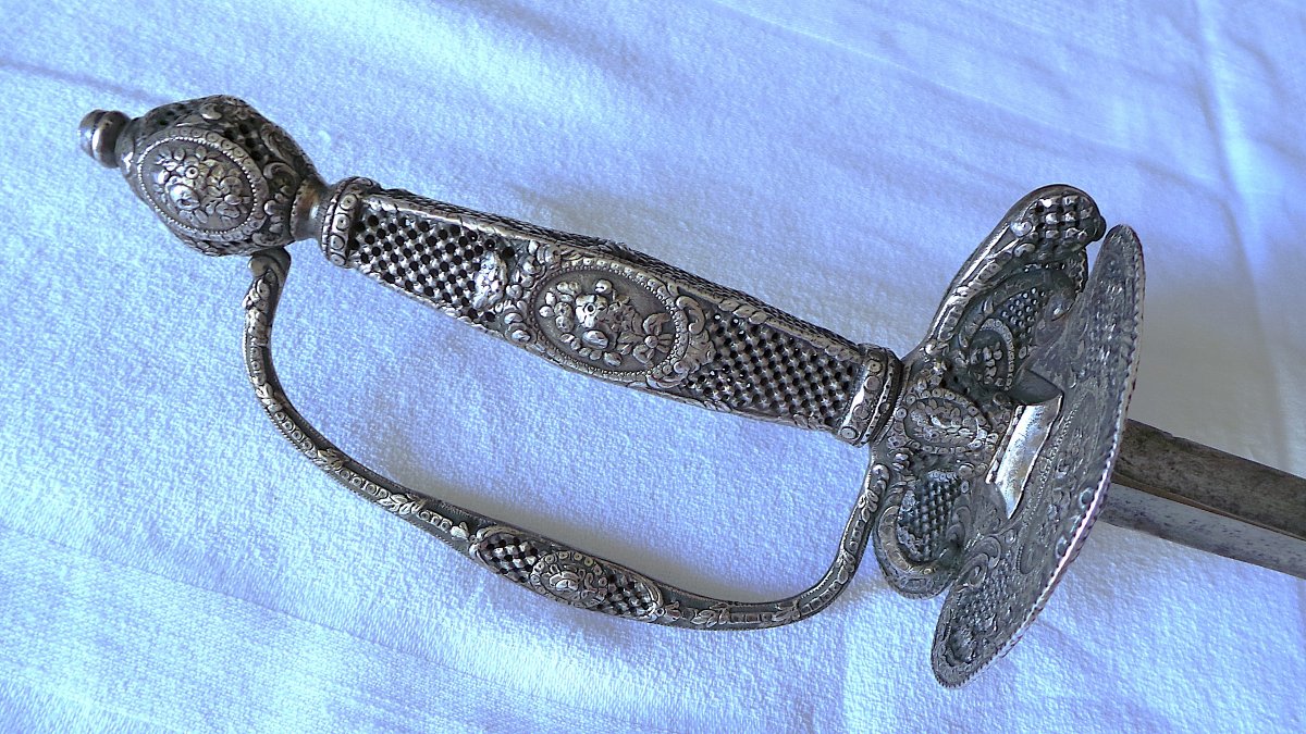 Silver Court Sword From The Louis XVI Era - 18th Century-photo-8