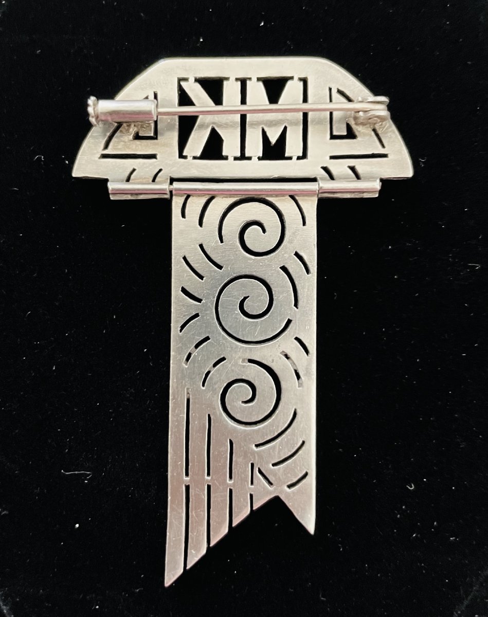 BROCHE ART DECO - ARGENT ET MARCASSITES - CIRCA 1920-photo-2
