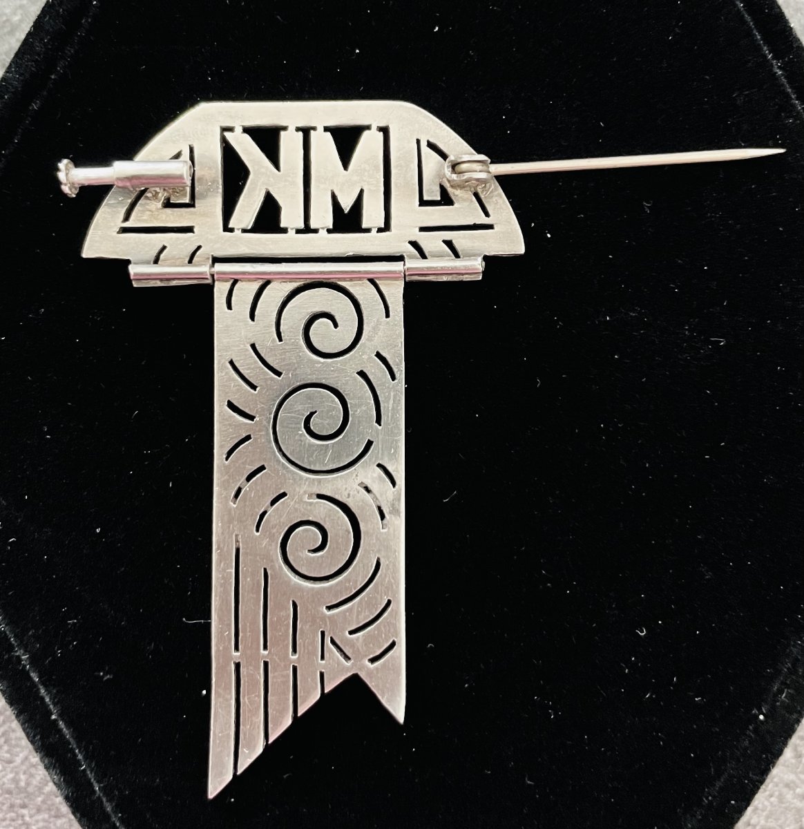 BROCHE ART DECO - ARGENT ET MARCASSITES - CIRCA 1920-photo-3