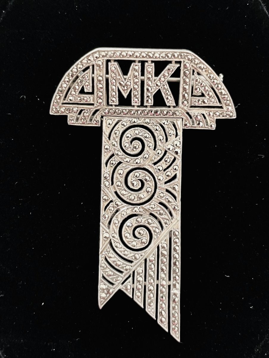 BROCHE ART DECO - ARGENT ET MARCASSITES - CIRCA 1920