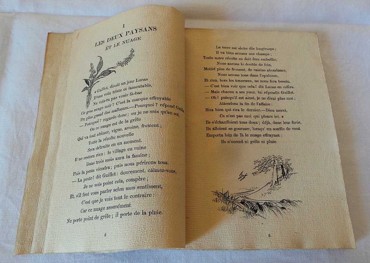 " FABLES CHOISIES DE FLORIAN " - J.P CLARIS - ARTISTES JAPONAIS - TOKIO - 1895 - XIX°-photo-2