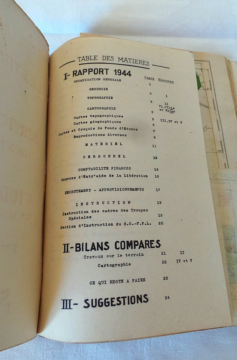RAPPORT 1944 - FORCES FRANCAISE AU LEVANT - SERVICES GEOGRAPHIQUE - XX°-photo-2
