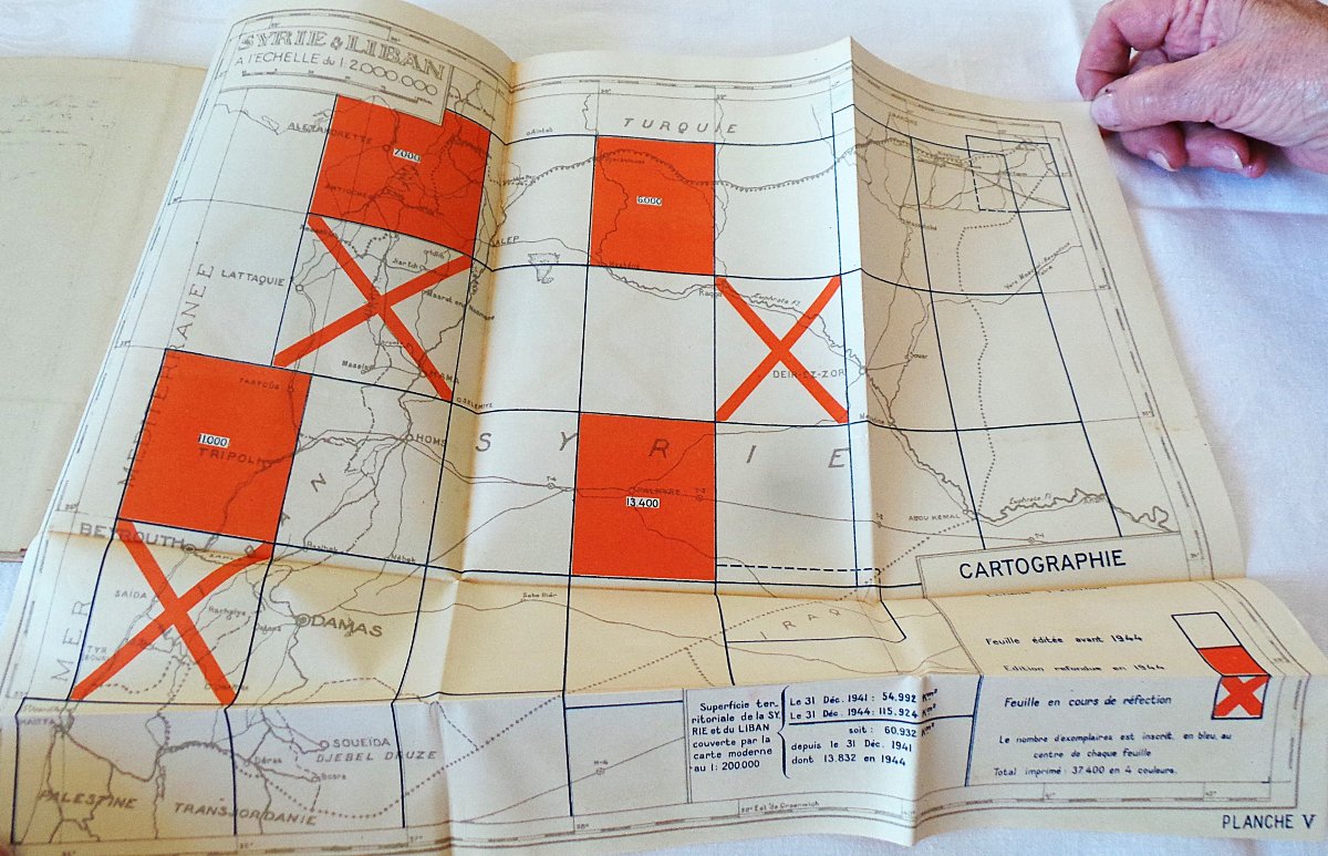 RAPPORT 1944 - FORCES FRANCAISE AU LEVANT - SERVICES GEOGRAPHIQUE - XX°-photo-1