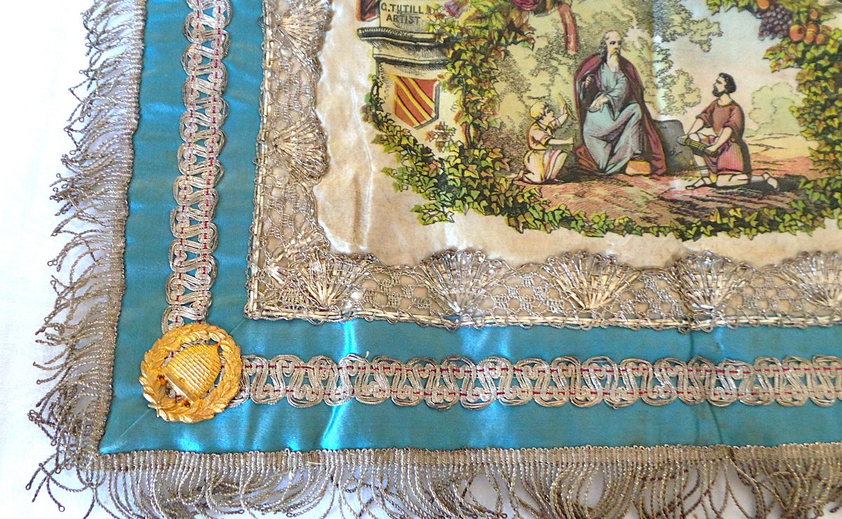 "olddfellows" Apron - Silk - 19th Century-photo-2