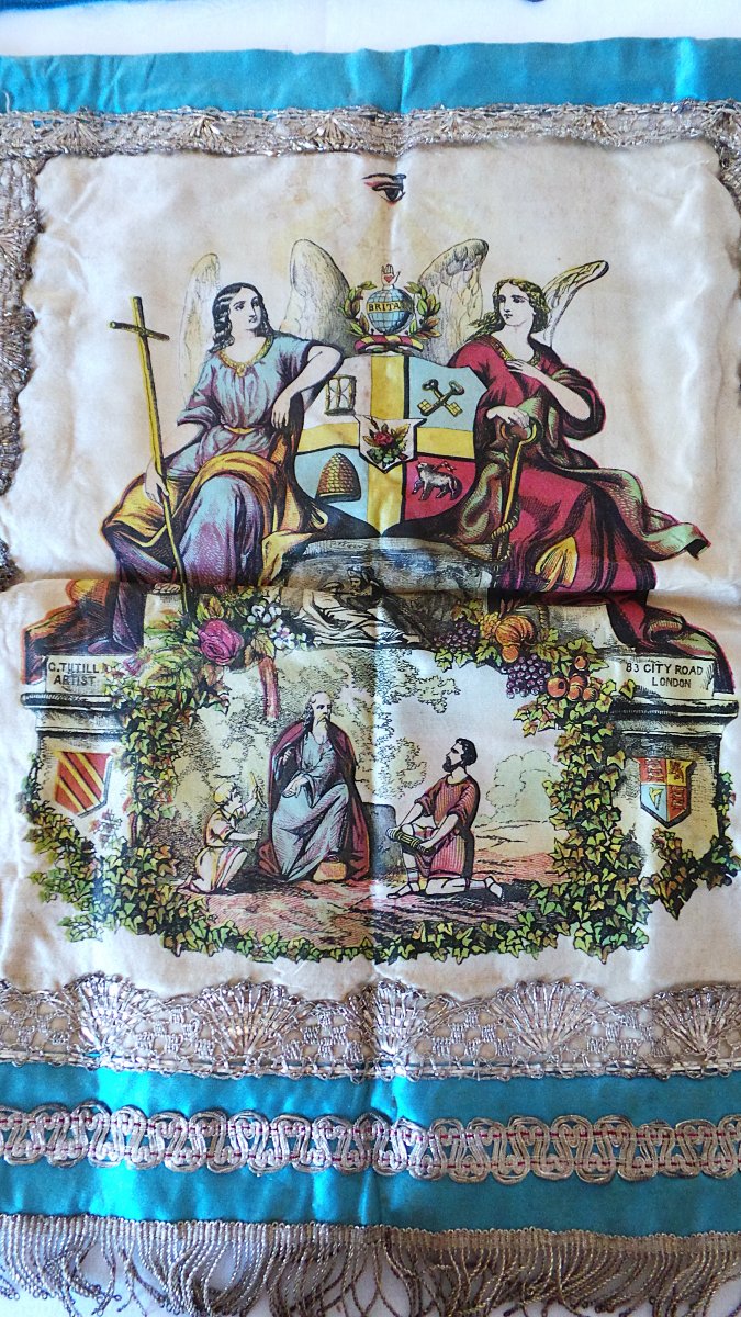 "olddfellows" Apron - Silk - 19th Century-photo-1