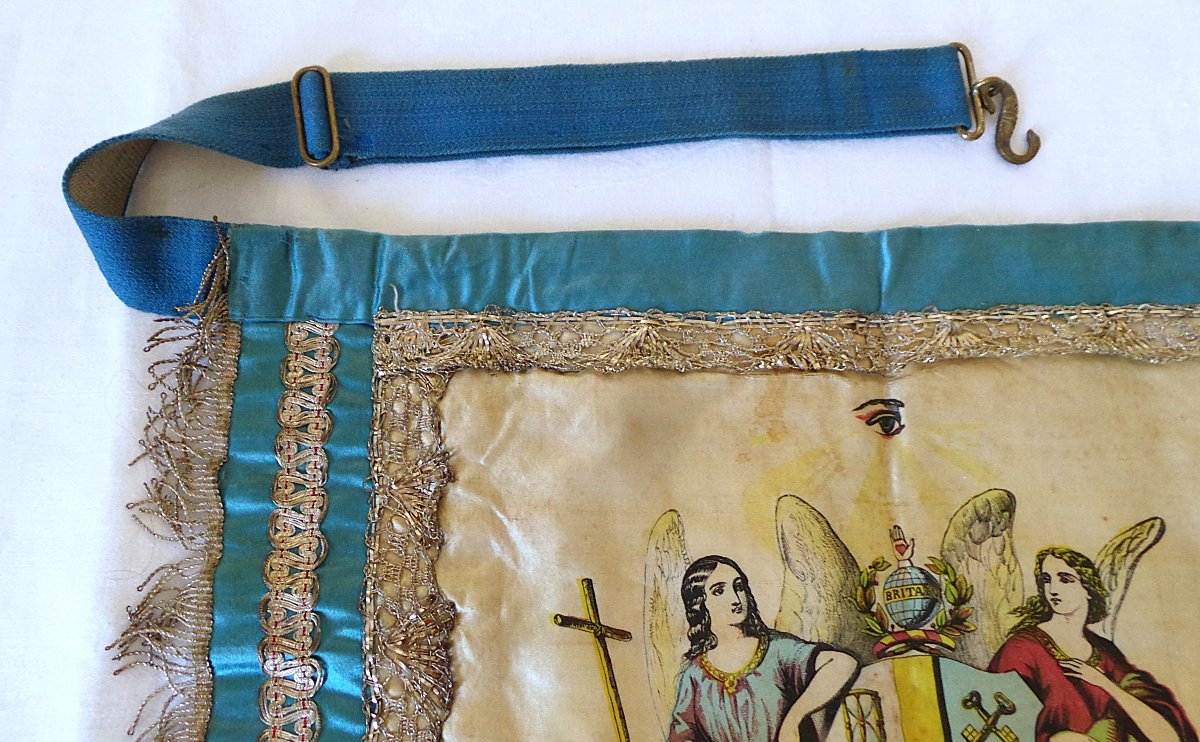 "olddfellows" Apron - Silk - 19th Century-photo-2