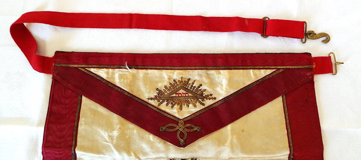18th-degree Apron - "rosicrucian" - 19th - Silk --photo-2