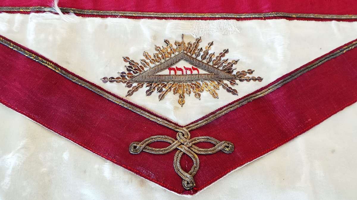 18th-degree Apron - "rosicrucian" - 19th - Silk --photo-3