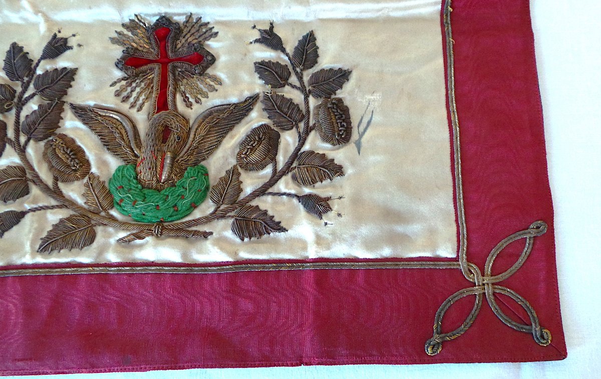 18th-degree Apron - "rosicrucian" - 19th - Silk --photo-1
