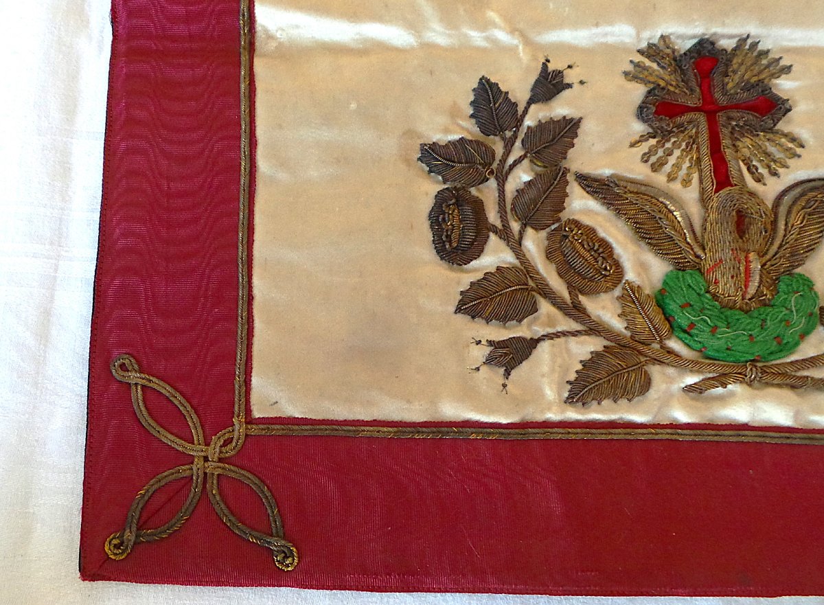 18th-degree Apron - "rosicrucian" - 19th - Silk --photo-2