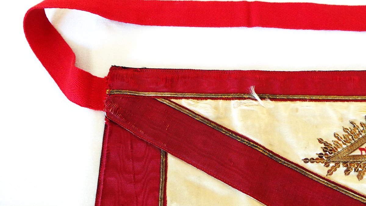 18th-degree Apron - "rosicrucian" - 19th - Silk --photo-3