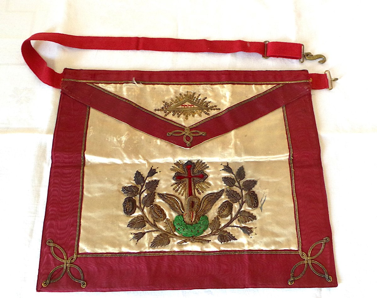 18th-degree Apron - "rosicrucian" - 19th - Silk -