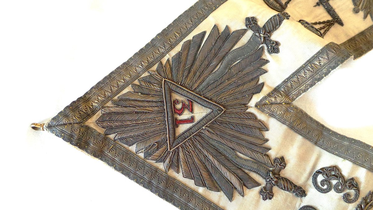 Long Necklace - 31° Degre - Brooch Silk - XX°-photo-2