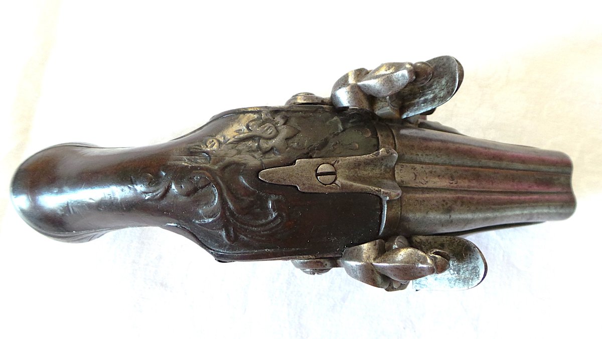Travel Flintlock Pistol — Side-by-side Barrels — 18th Century — Louis XV — 1760-photo-2