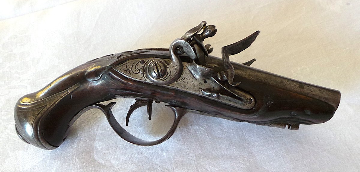 Travel Flintlock Pistol — Side-by-side Barrels — 18th Century — Louis XV — 1760-photo-3