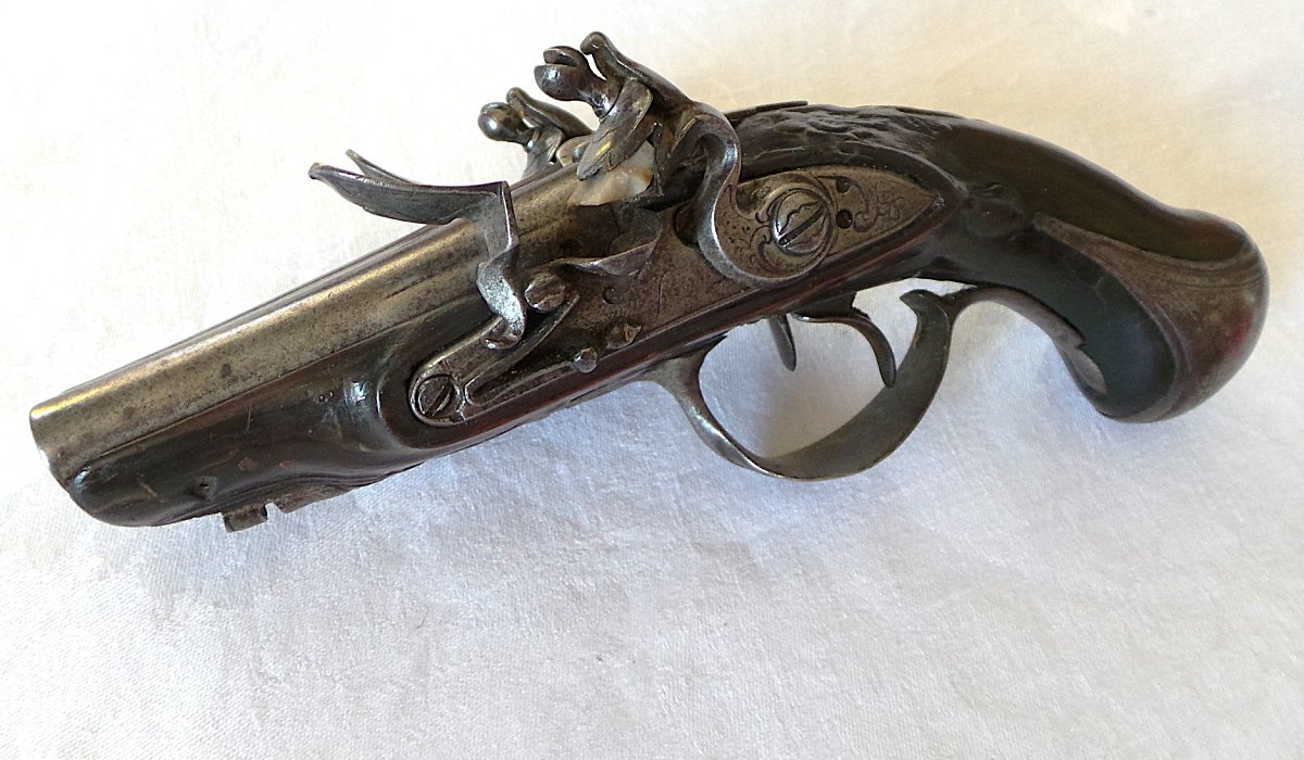 Travel Flintlock Pistol — Side-by-side Barrels — 18th Century — Louis XV — 1760-photo-4