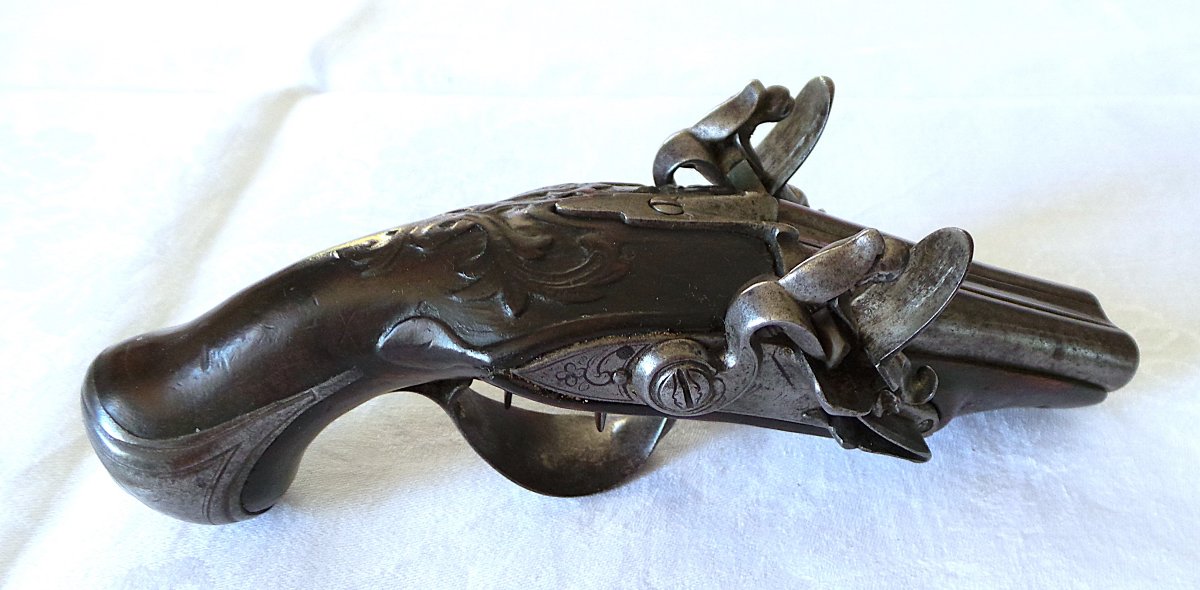 Travel Flintlock Pistol — Side-by-side Barrels — 18th Century — Louis XV — 1760