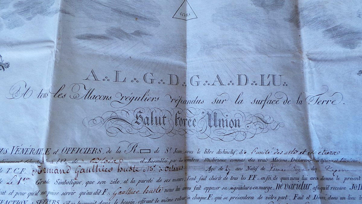 Masonic Diploma - First Empire - 1806 - St. John's Lodge - XIX°-photo-3