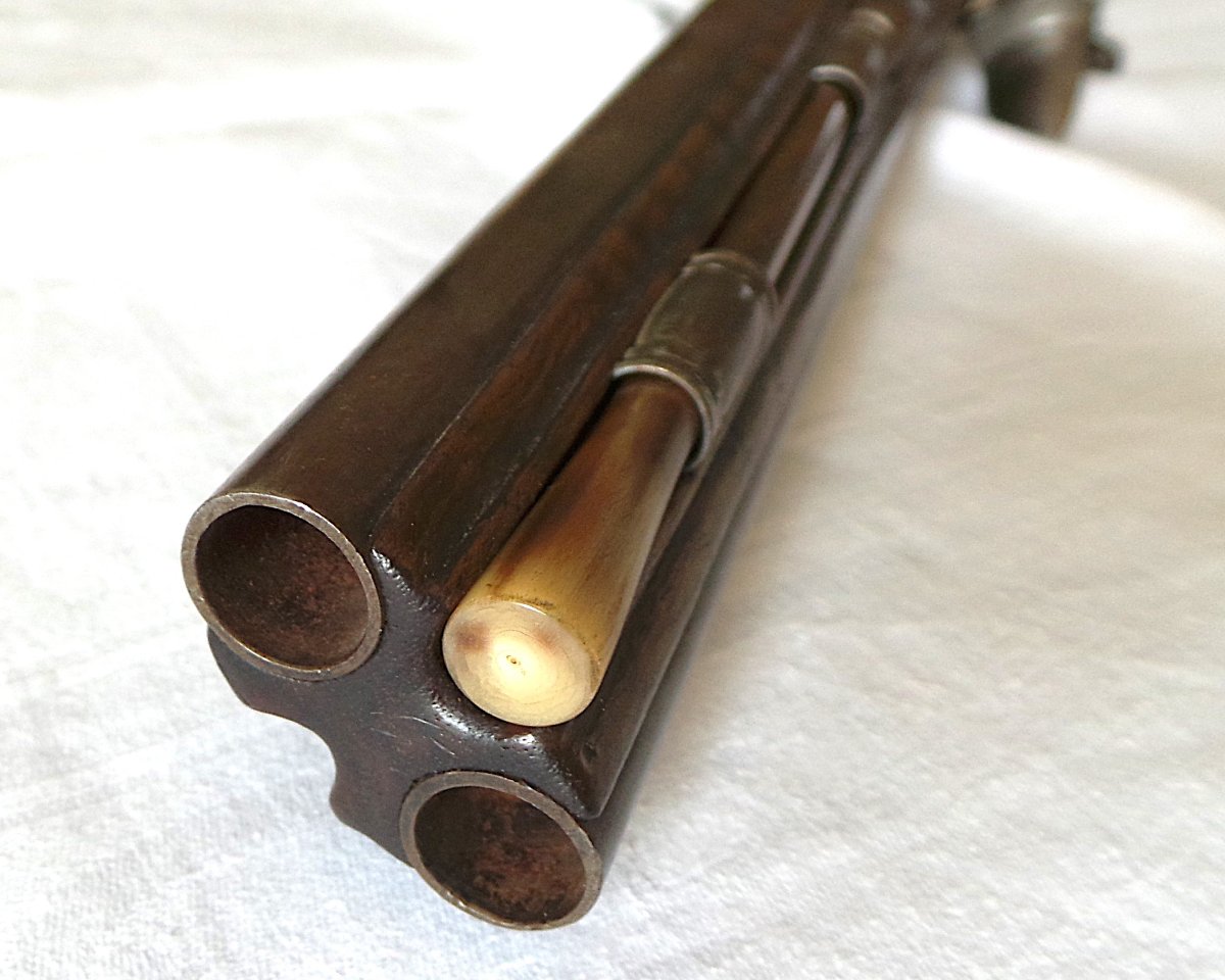 PISTOLET A SILEX A 2 CANONS TOURNANTS - XVII° -LOUIS XIV - CIRCA -1650 - 1680-photo-3